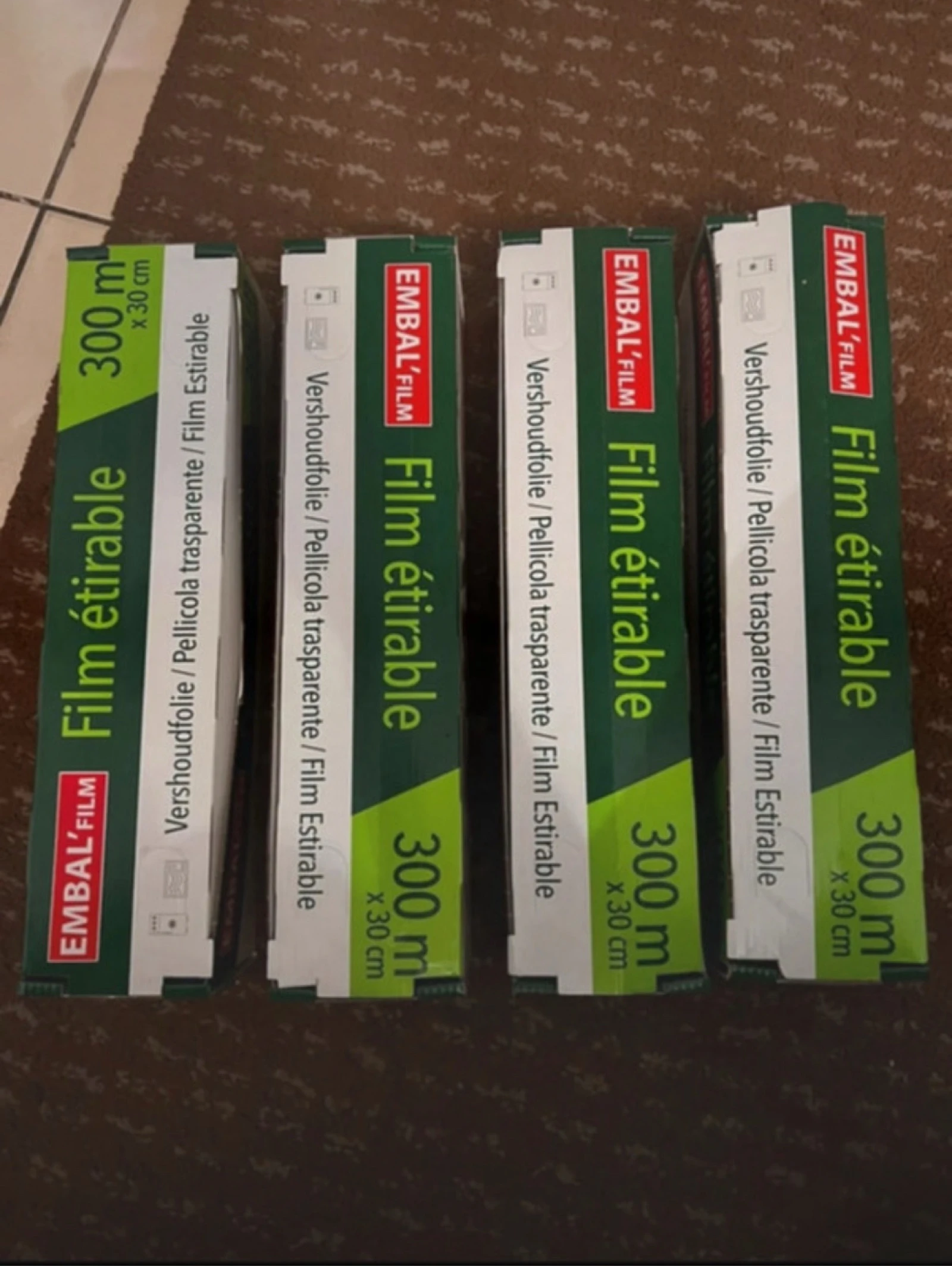 Lot de 4 rouleaux alimentaire 300m x 30cm neuf 